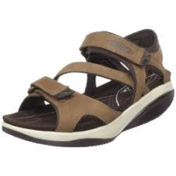 MBT Katika Brown Leather Women's Rocker Bottom Sandals - Picture 2 of 11